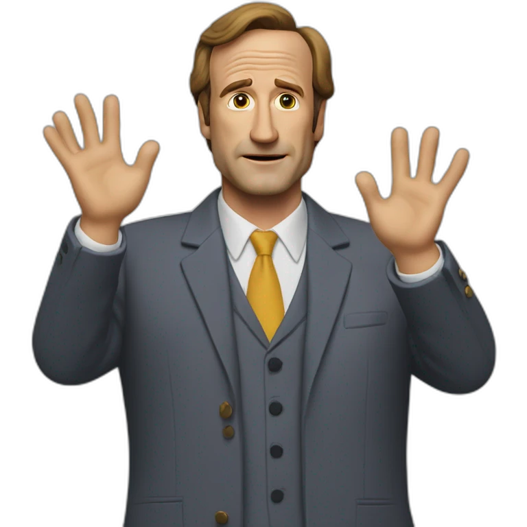 saul goodman with both his hands raised trying to grab something emoji