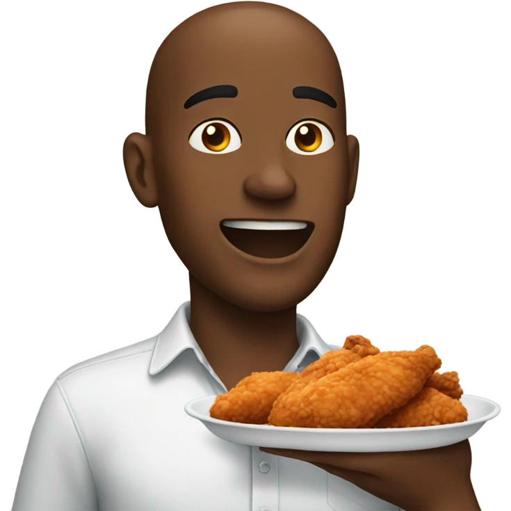 Man eating fried chicken emoji