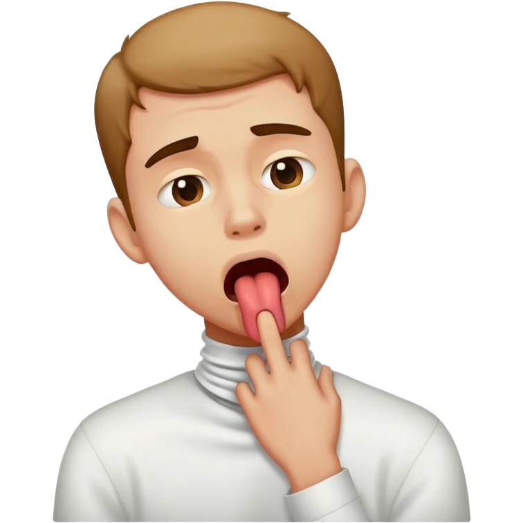 Guy choking his neck sad with tongue out  emoji