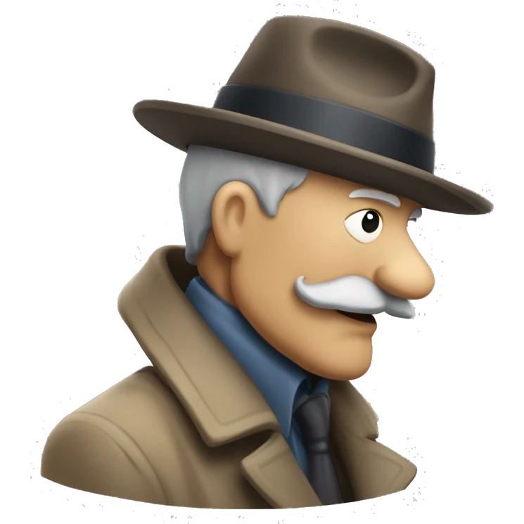 old man detective bent over with a mustache a hat and an old coat  emoji