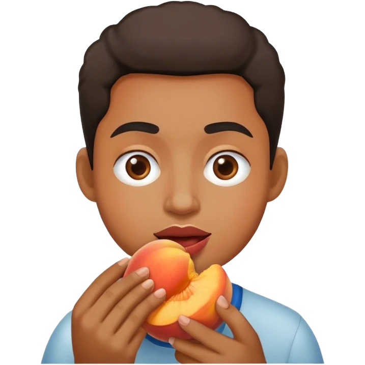 a person eating peaches emoji