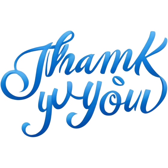 Creative Calligraphy  Blue thank you  emoji