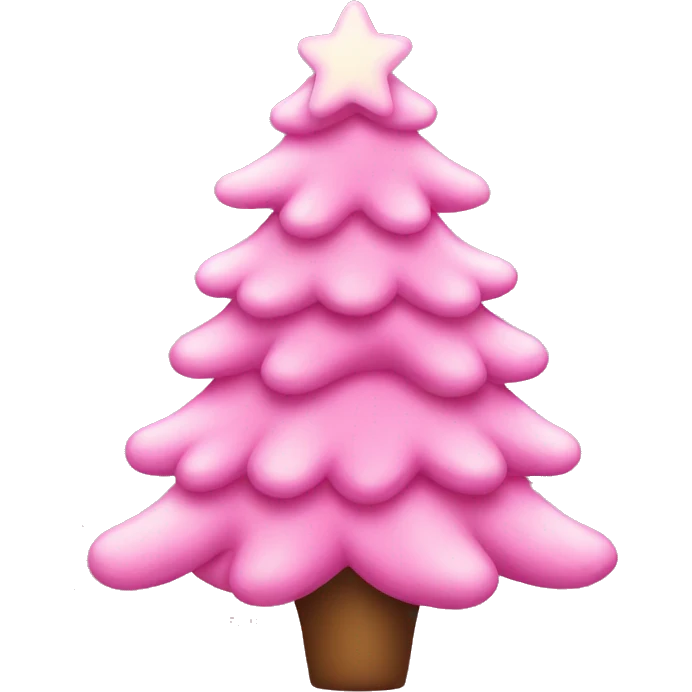 Cutie pink Christmas tree emoji