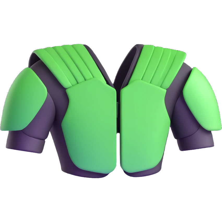 green shoulder pads emoji