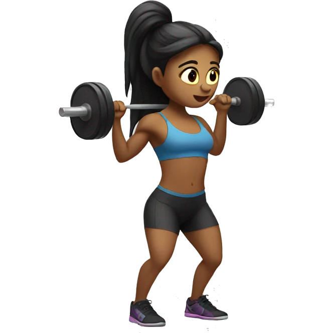 Long HAIR GIRL DOING DEADLIFT emoji