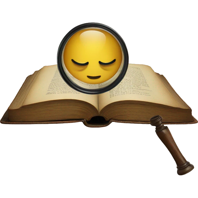 vintage book with magnifying glass emoji