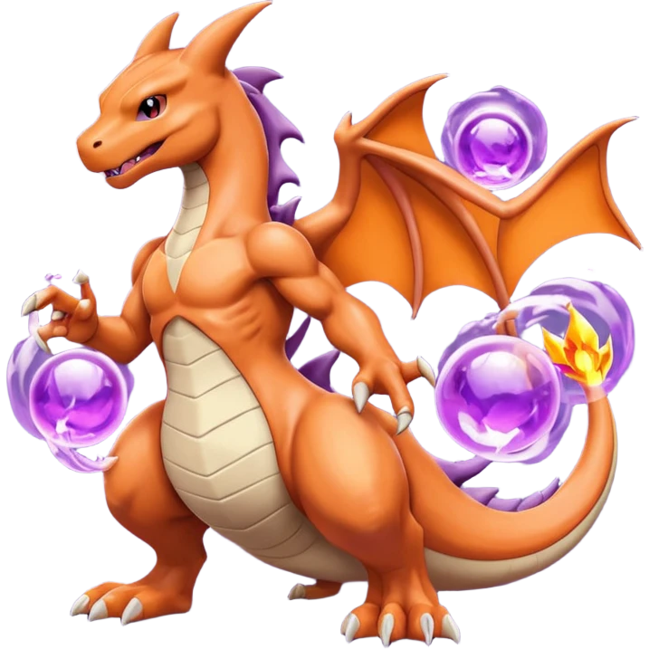 Charizard and Mewtwo mixed into one Pokémon emoji