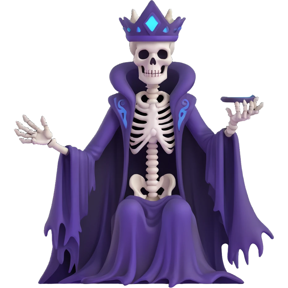 sinister skeleton lich with dark magic and shadowy aura emoji
