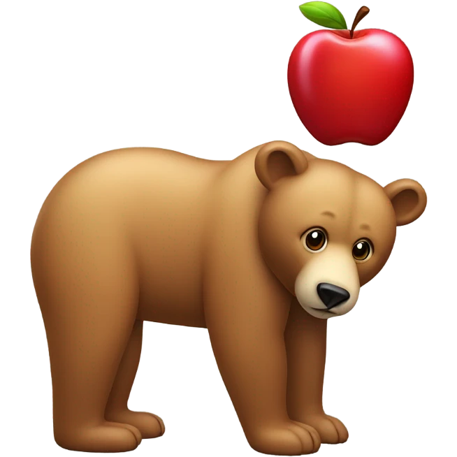Bear made out of an apple emoji