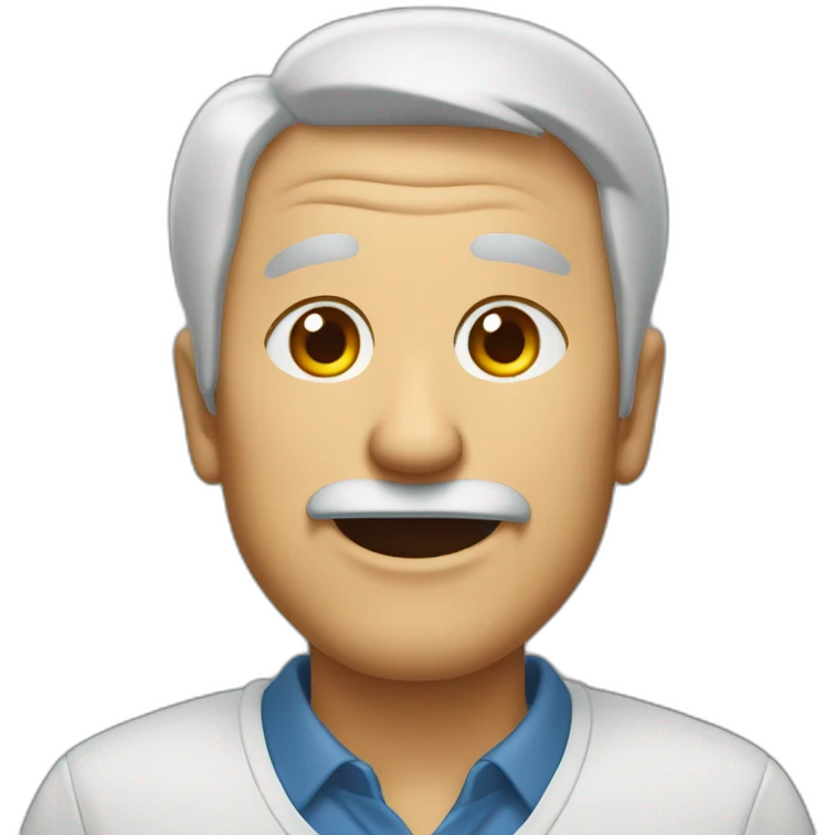 bold 55 years old man winking eye emoji