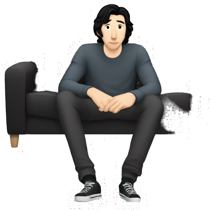 Adam driver in couch with two black snakes watching a movie  emoji