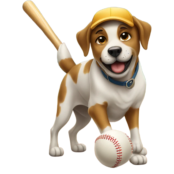 Dog playing baseball emoji