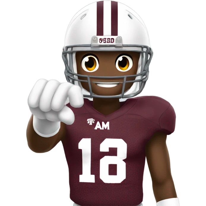 Texas a&m 12th man football player holding up a thumb emoji