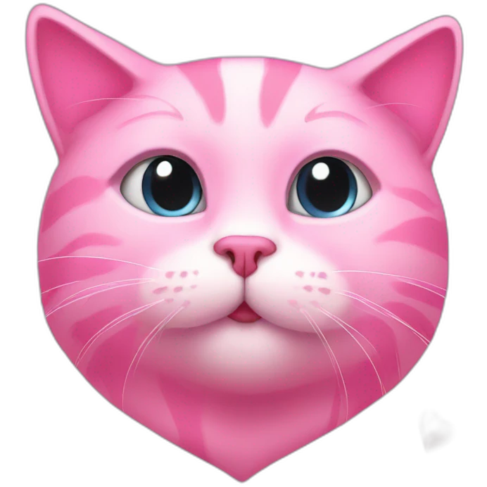 Pink cat with kiss emoji