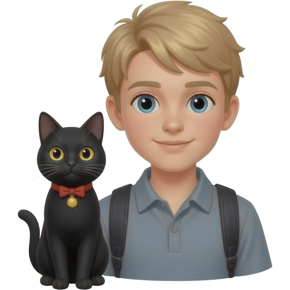 Ragazzo 13 anni capelli chiari cn gatta nera emoji