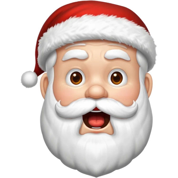 babbo natale ricoperto di neve con la bocca apary emoji
