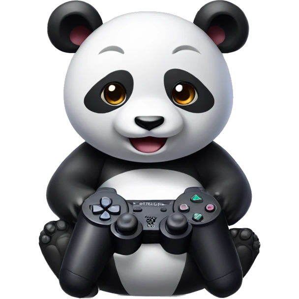 Panda plays playstation emoji