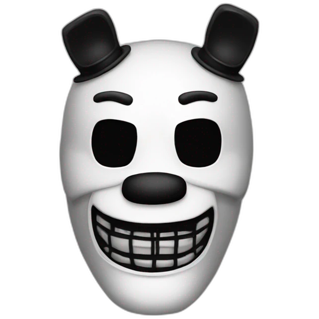 Máscara de teatro de mimo blanca fnaf emoji