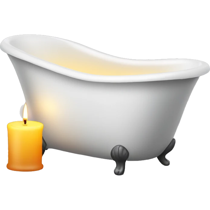 Bathtub with bubbles and a candle emoji