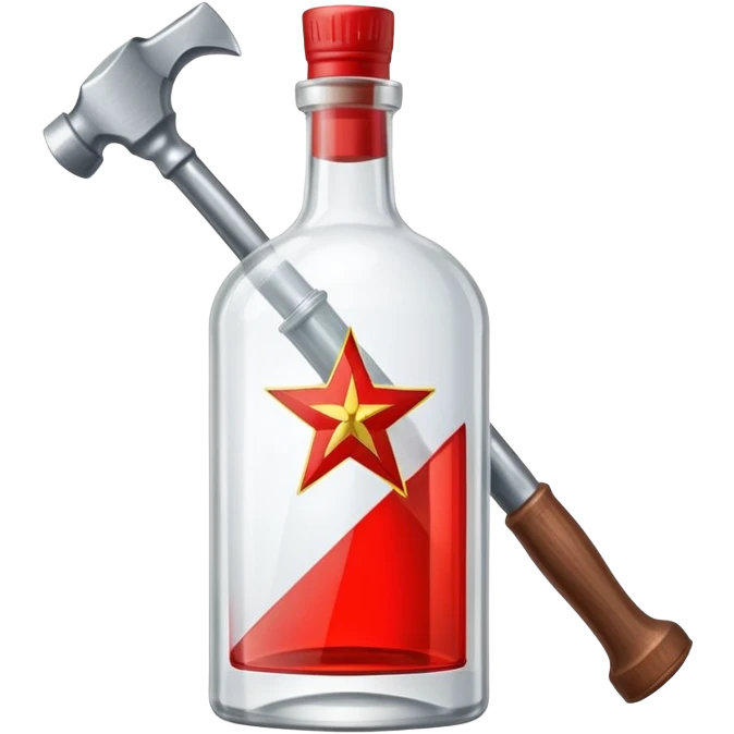 soviet vodka bottle with hammer and sickle emoji