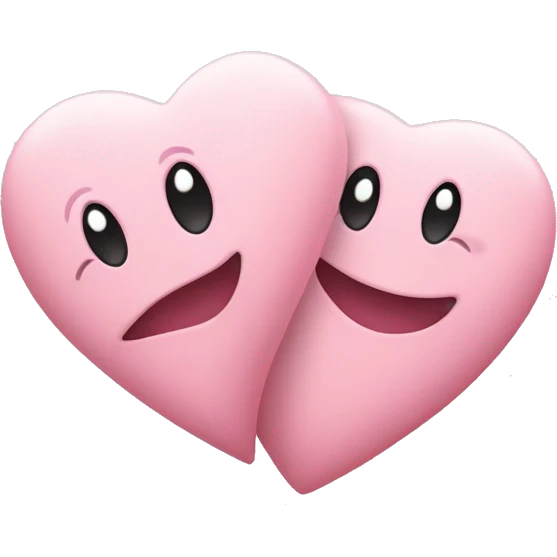 two pastel pink hearts emoji