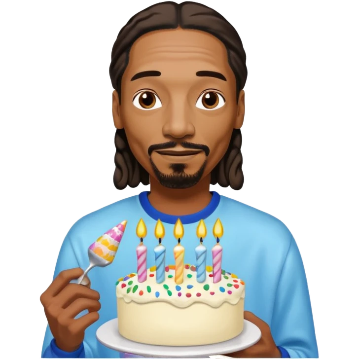 snopp dogg holding birthday cake emoji