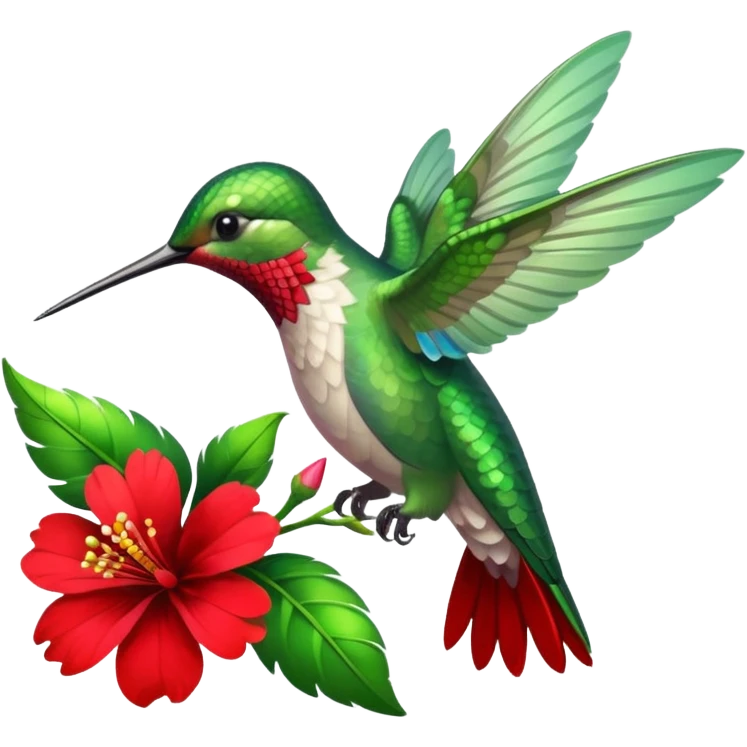hummingbird drinking nectar from flower emoji