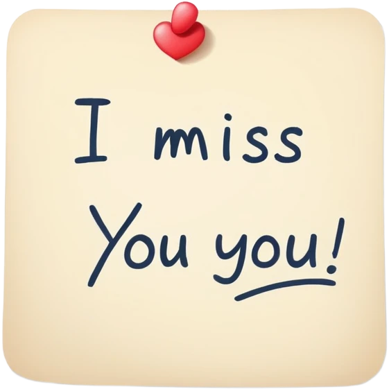 I miss you note  emoji