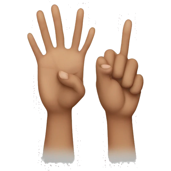 two finger skin color emoji