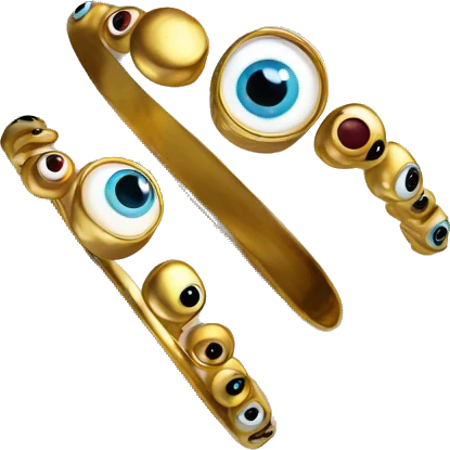 very thin gold bangle ring studded with eyeballs emoji