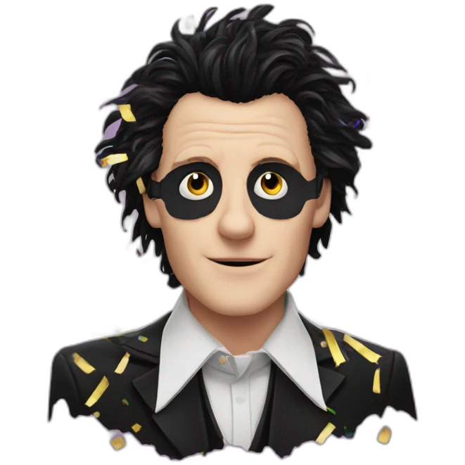 edward scissorhands with confetti emoji