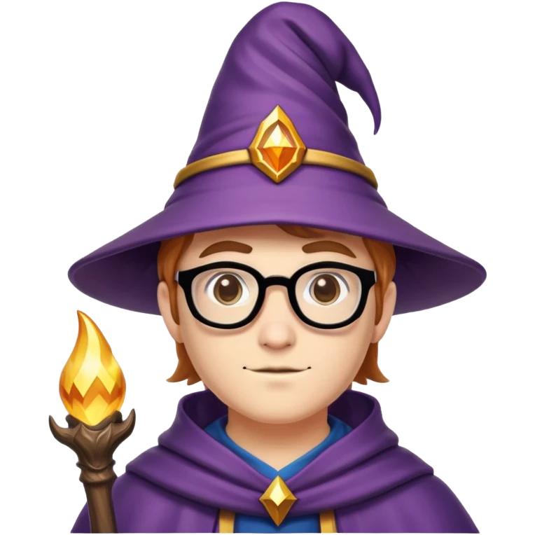 nerd gamer with a wizard hat emoji