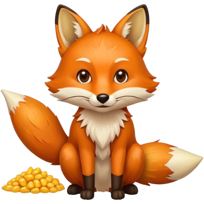 fox pooping corn emoji