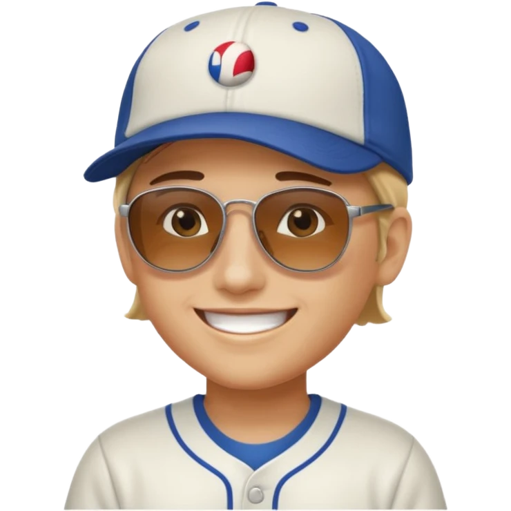 smiling face with sunglasses wearing a baseball cap, cap backwards emoji