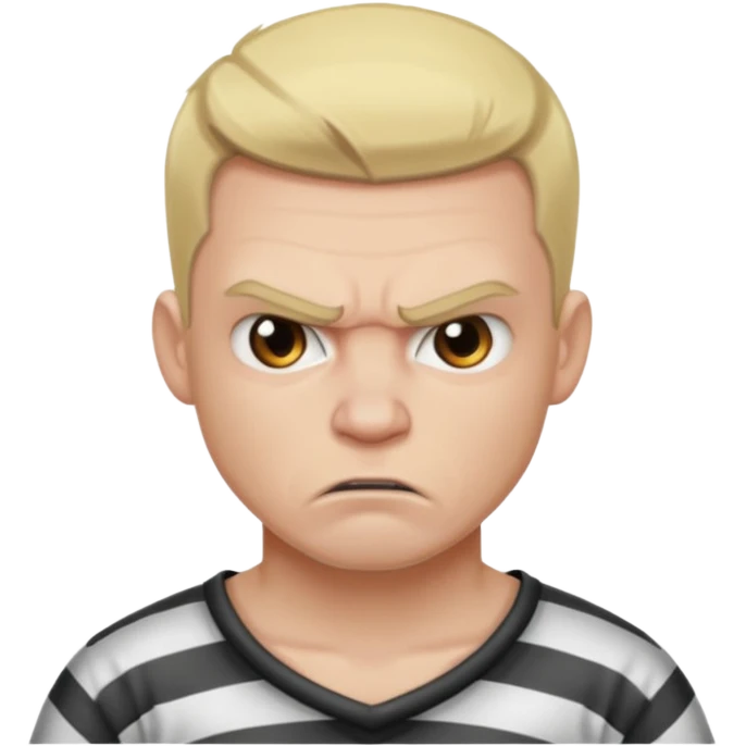 angry blonde tattooed male prisoner emoji