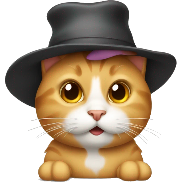 cat pooping out hats emoji