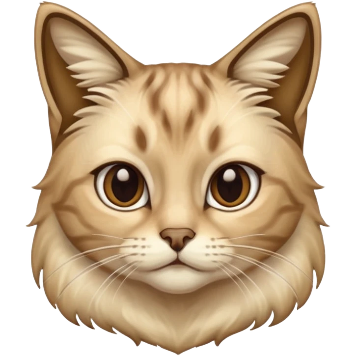 Tabby cat long hair in Siamese colors emoji