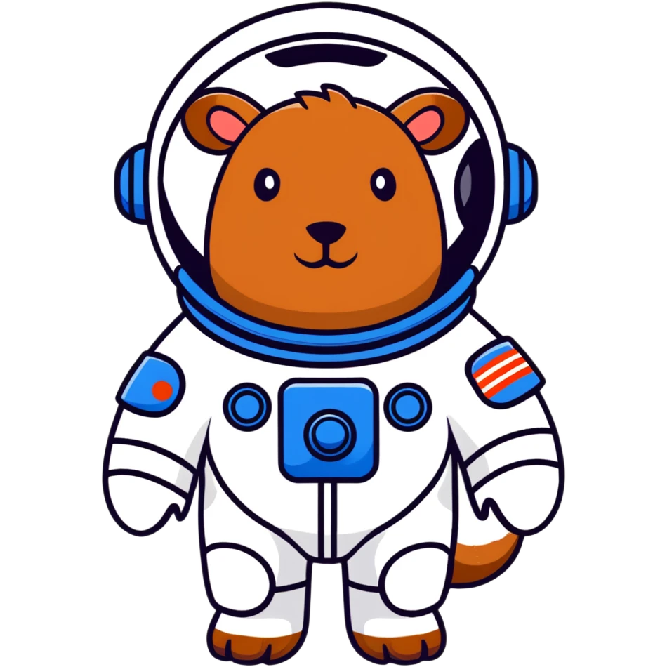 cute capybara cosmonaut emoji