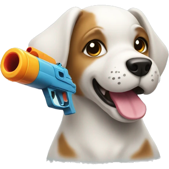 Dog with a squirt gun emoji