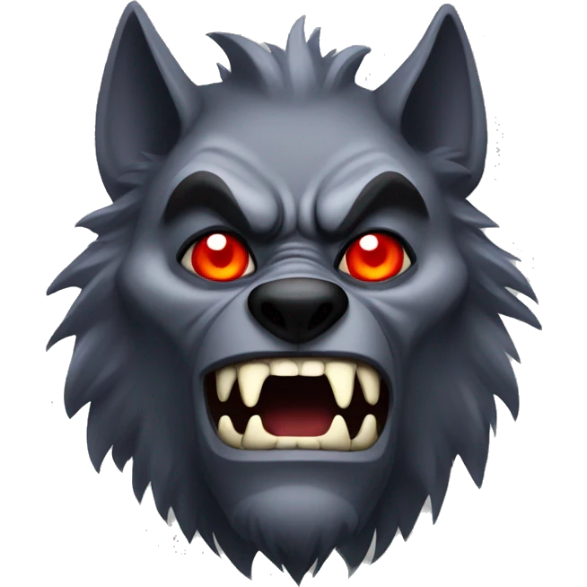 evil werewolf with red eyes emoji