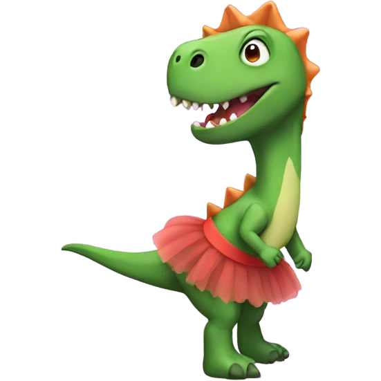 dinosaur with tutu emoji