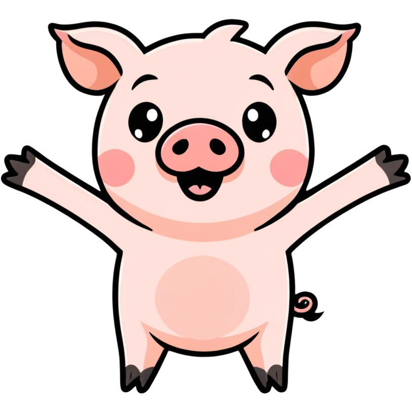 Excited piggy emoji