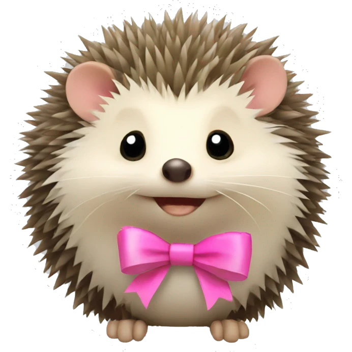 hedgehog with a pink bow emoji