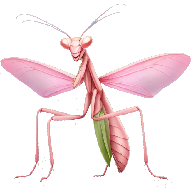 Realistic pink flower Praying mantis  emoji