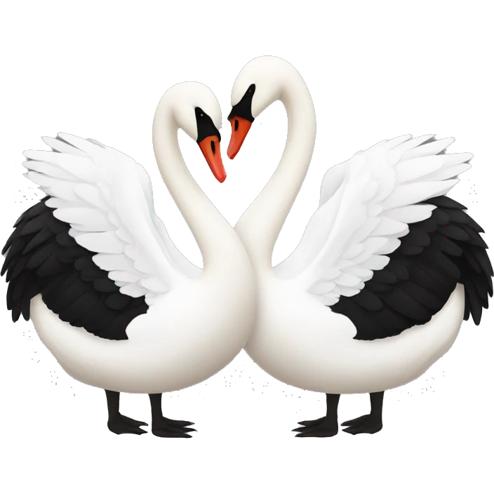 One Black swan and one white swan couple emoji