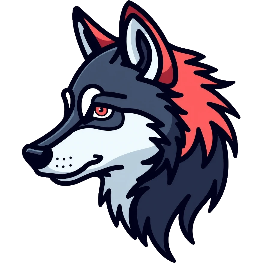 wolf profile, side view of wolf head emoji