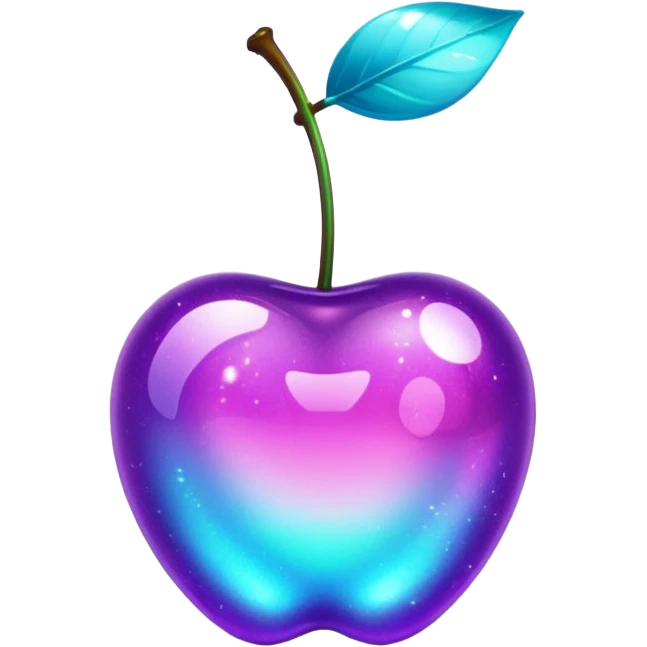 glitter purple and cian cherry emoji