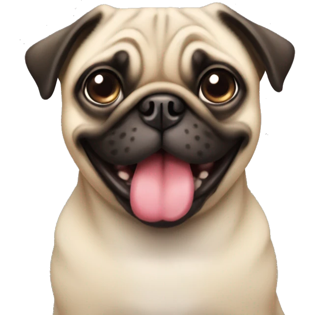 Pug with long tongue  emoji