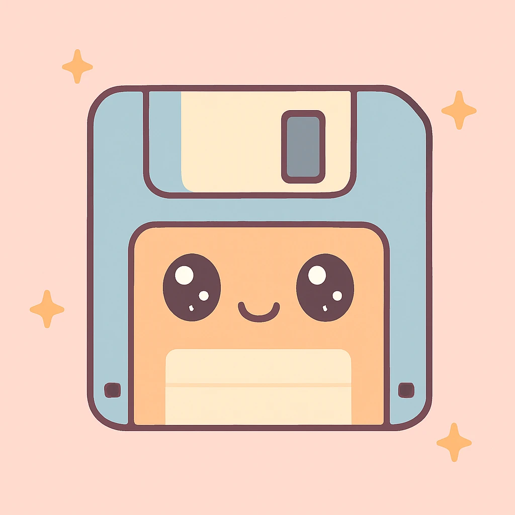 Floppy disk retro-tech aesthetic emoji