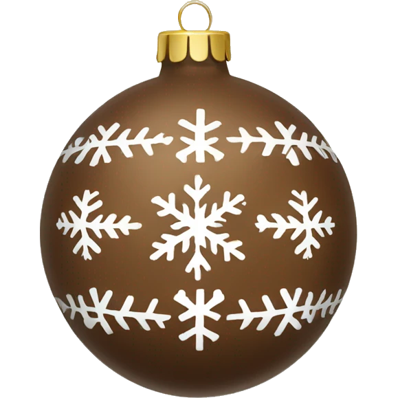 brown christmas ornament with winter pattern emoji